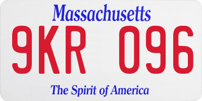 MA license plate 9KR096