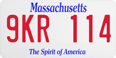 MA license plate 9KR114