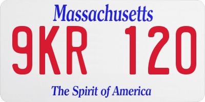 MA license plate 9KR120