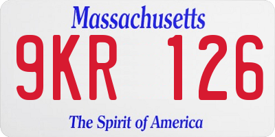 MA license plate 9KR126