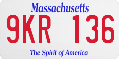 MA license plate 9KR136