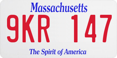 MA license plate 9KR147