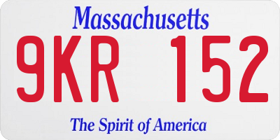 MA license plate 9KR152