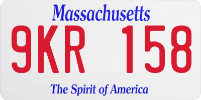 MA license plate 9KR158