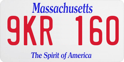 MA license plate 9KR160