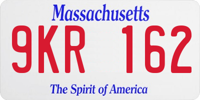MA license plate 9KR162