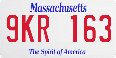 MA license plate 9KR163