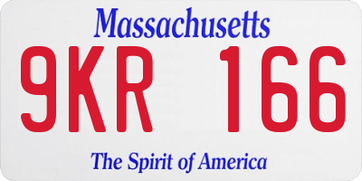 MA license plate 9KR166