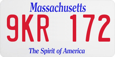 MA license plate 9KR172