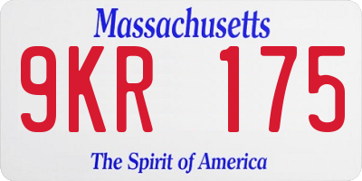 MA license plate 9KR175
