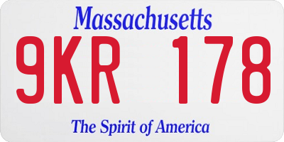 MA license plate 9KR178