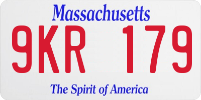 MA license plate 9KR179