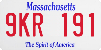 MA license plate 9KR191