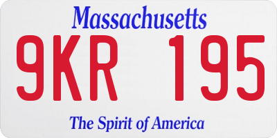 MA license plate 9KR195