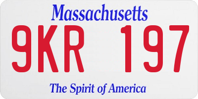 MA license plate 9KR197