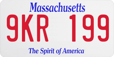 MA license plate 9KR199