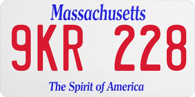 MA license plate 9KR228