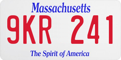 MA license plate 9KR241