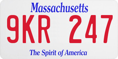 MA license plate 9KR247