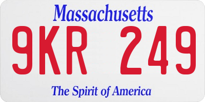 MA license plate 9KR249