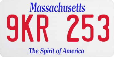 MA license plate 9KR253