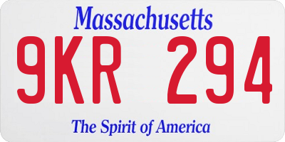 MA license plate 9KR294