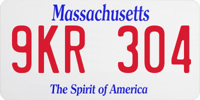 MA license plate 9KR304