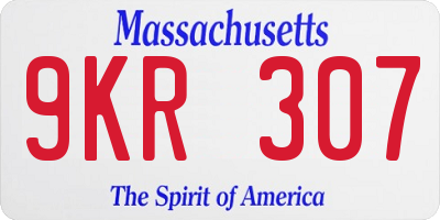 MA license plate 9KR307