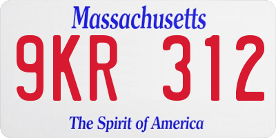 MA license plate 9KR312