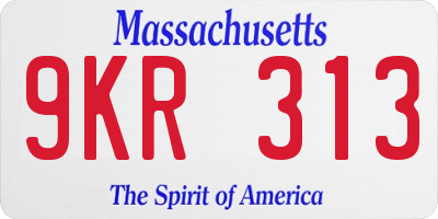 MA license plate 9KR313