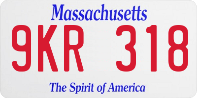 MA license plate 9KR318
