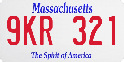 MA license plate 9KR321