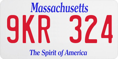MA license plate 9KR324