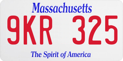 MA license plate 9KR325
