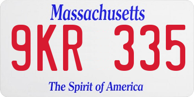 MA license plate 9KR335
