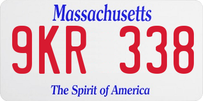 MA license plate 9KR338