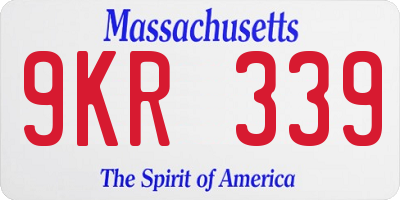 MA license plate 9KR339