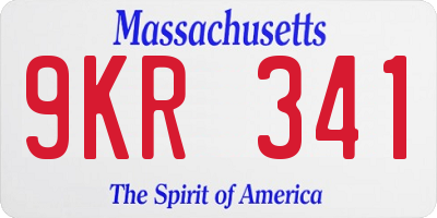 MA license plate 9KR341