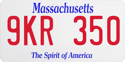 MA license plate 9KR350