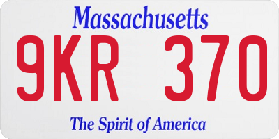 MA license plate 9KR370