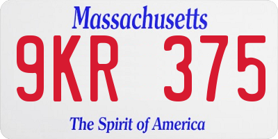MA license plate 9KR375