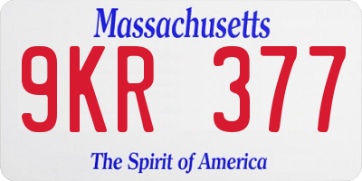 MA license plate 9KR377