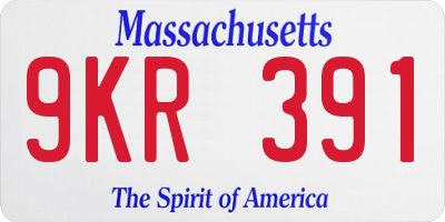 MA license plate 9KR391