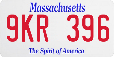 MA license plate 9KR396