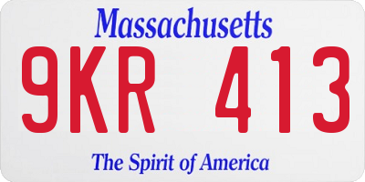 MA license plate 9KR413