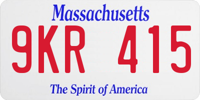 MA license plate 9KR415
