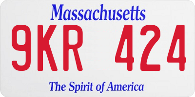 MA license plate 9KR424