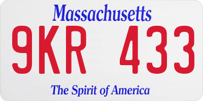MA license plate 9KR433