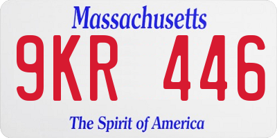 MA license plate 9KR446