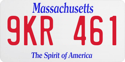 MA license plate 9KR461